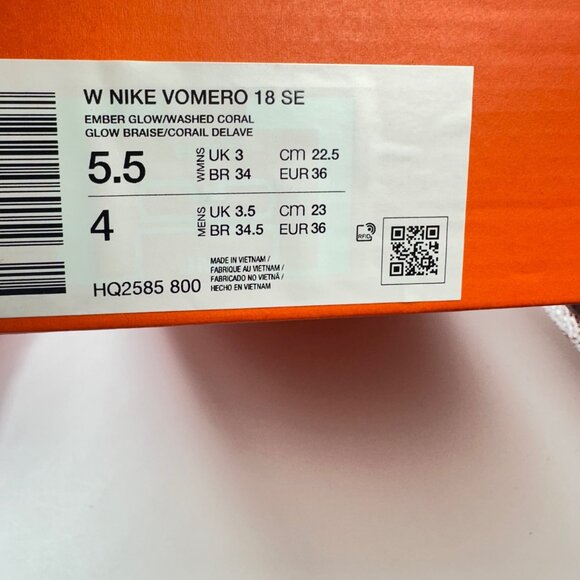 Women's Nike Vomero 18 Ember Glow Gradient Red Sneakers Size 5.5 HQ2585-800 NEW - Picture 10 of 10